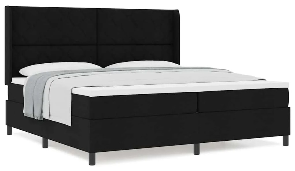 vidaXL Κρεβάτι με ελατήρια με στρώμα Μαύρο 200 x 200 cm ύφασμα