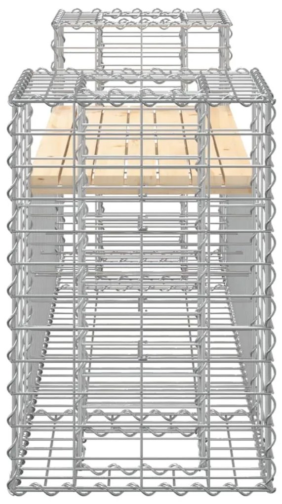 Παγκάκι Κήπου Συρματοκιβώτιο 184x41x60,5 εκ. Μασίφ Ξύλο Πεύκου - Καφέ