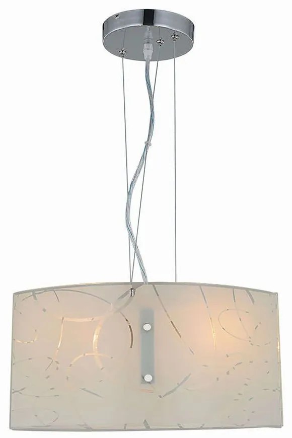 Φωτιστικό Οροφής Spirelli 304400201 Decorated White Trio Lighting Μέταλλο,Γυαλί