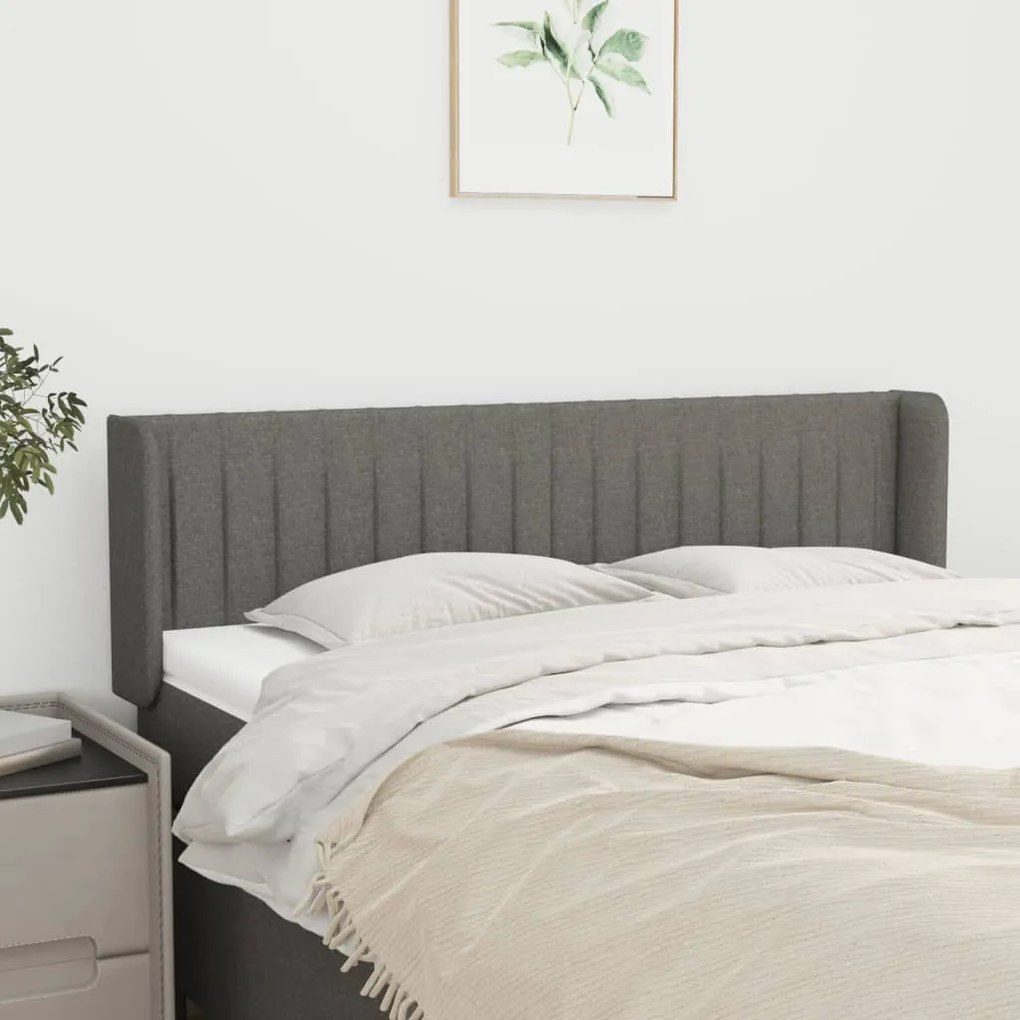 vidaXL Κεφαλάρι με Πτερύγια Σκούρο Γκρι 147x16x78/88 εκ. Υφασμάτινο