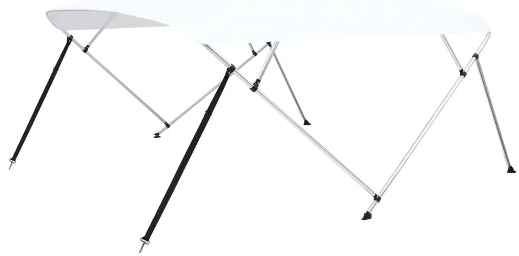vidaXL Τέντα Σκάφους με 4 Αψίδες Λευκή 243 x (230-244) x 137 εκ.