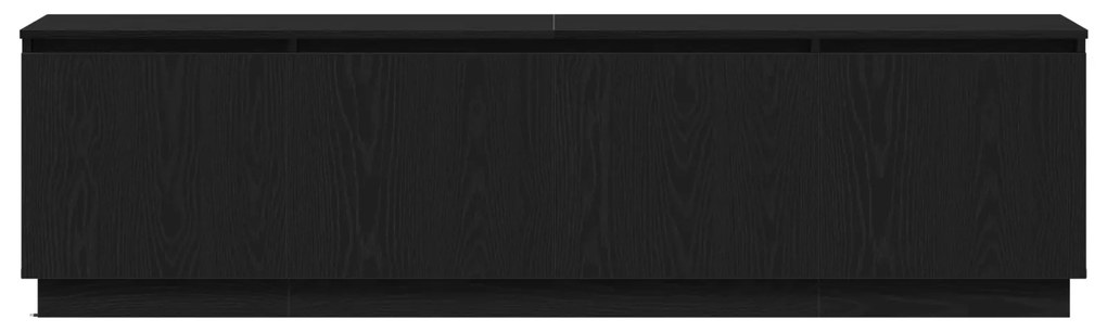 vidaXL Επίπεδο τηλεόρασης με LED Μαύρη Δρυς 180x38x49 εκ. Κατασκευασμένο ξύλο