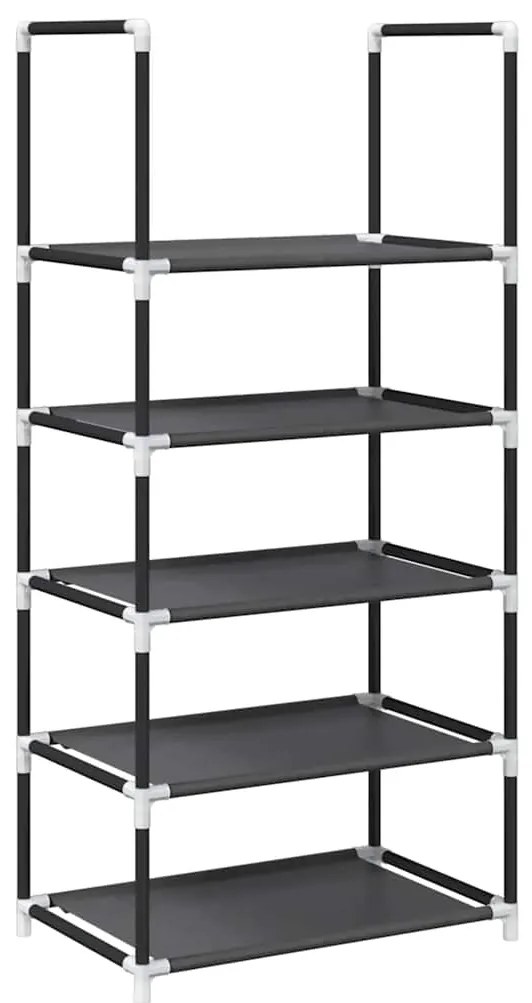 Ράφι παπουτσιών 5 επιπέδων μαύρο 44x28x94 cm μη υφασμένο ύφασμα - Μαύρο