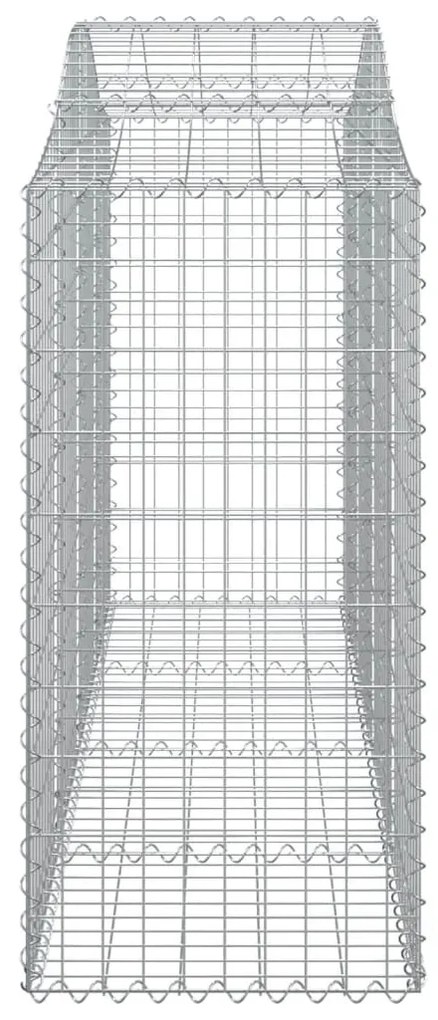 Συρματοκιβώτια Τοξωτά 8 τεμ. 200x50x100/120 εκ. Γαλβαν. Ατσάλι - Ασήμι