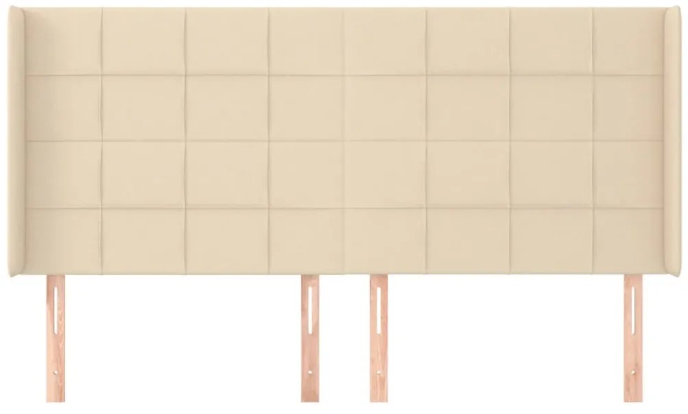 vidaXL Κεφαλάρι με Πτερύγια Κρεμ 203x16x118/128 εκ. Υφασμάτινο