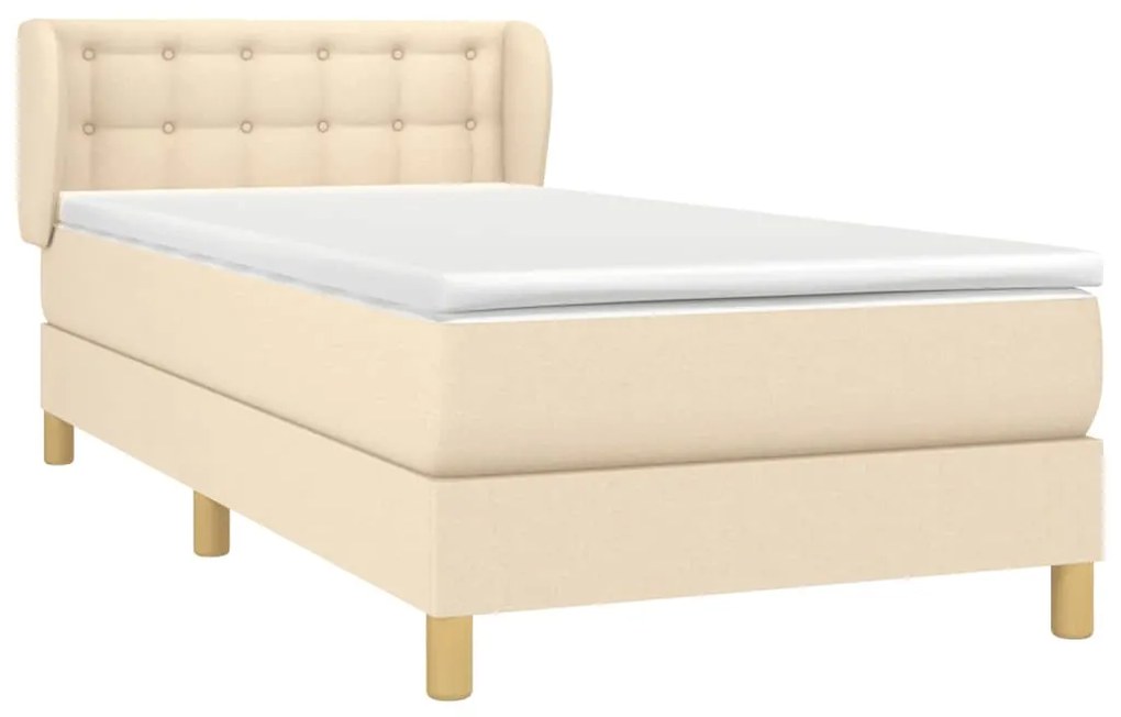 ΚΡΕΒΑΤΙ BOXSPRING ΜΕ ΣΤΡΩΜΑ ΚΡΕΜ 100 X 200 ΕΚ. ΥΦΑΣΜΑΤΙΝΟ 3127106