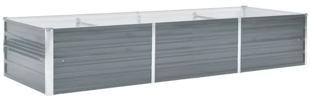 vidaXL Ζαρντινιέρα Υπερυψωμένη Γκρι 240x80x45 εκ. Γαλβανισμ. Χάλυβας