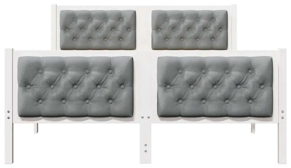 vidaXL Σκελετός Κρεβατιού με κεφαλάρι Ανοιχτό γκρι 140 x 200 cm