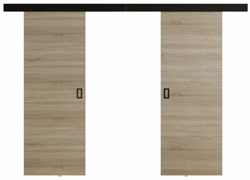 Συρόμενες πόρτες Dover 200, 46 kg, Sonoma οξιά, Πλαστικοποιημένη μοριοσανίδα, Ανοιχτό καφέ, Αλουμίνιο | Epipla1.gr