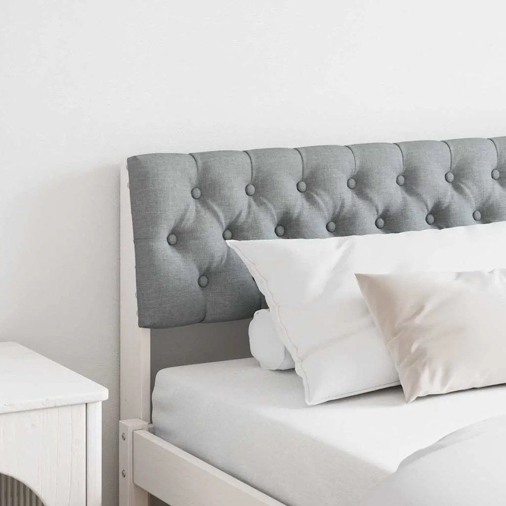 vidaXL Ταπετσαρισμένο κεφαλάρι Ανοιχτό γκρι 180 cm