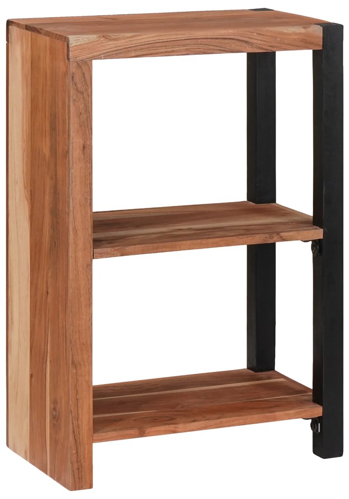 vidaXL Βιβλιοθήκη Καφέ, Μαύρο 50 x 30 x 75 εκ Στερεό Ξύλο Ακακίας