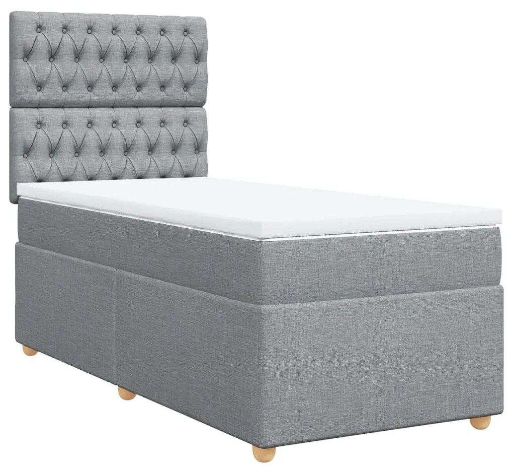 ΚΡΕΒΑΤΙ BOXSPRING ΜΕ ΣΤΡΩΜΑ ΑΝΟΙΧΤΟ ΓΚΡΙ 90X200 ΕΚ. ΥΦΑΣΜΑΤΙΝΟ 3291170