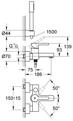 Μπαταρία λουτρού Grohe Lineare New πλήρης