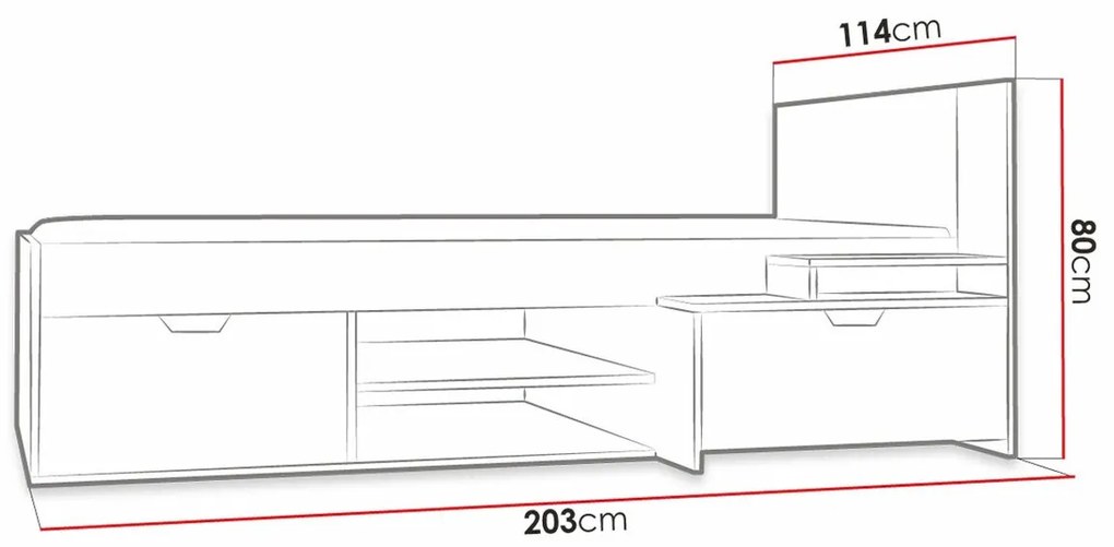 Κρεβάτι Omaha G124, Μονόκλινο, Ανοιχτό καφέ, 90x200, Πλαστικοποιημένη μοριοσανίδα, Τάβλες για Κρεβάτι, 114x203x80cm, 95 kg | Epipla1.gr