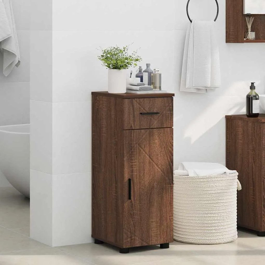 vidaXL Ντουλάπι Μπάνιου Καφέ δρυς 30 x 35 x 80 εκ Επεξεργασμένο ξύλο