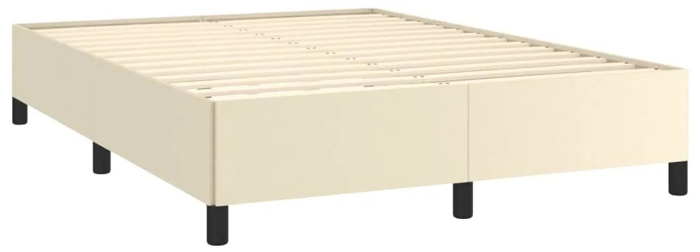 vidaXL Πλαίσιο Κρεβατιού Κρεμ 140x200 εκ. από Συνθετικό Δέρμα