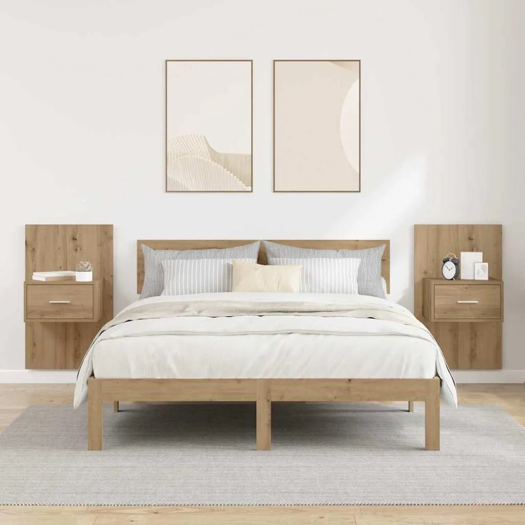 vidaXL Ντουλάπι κρεβατιού 2 pcs artisan δρυς 48.5 x 32.5 x 80 εκ