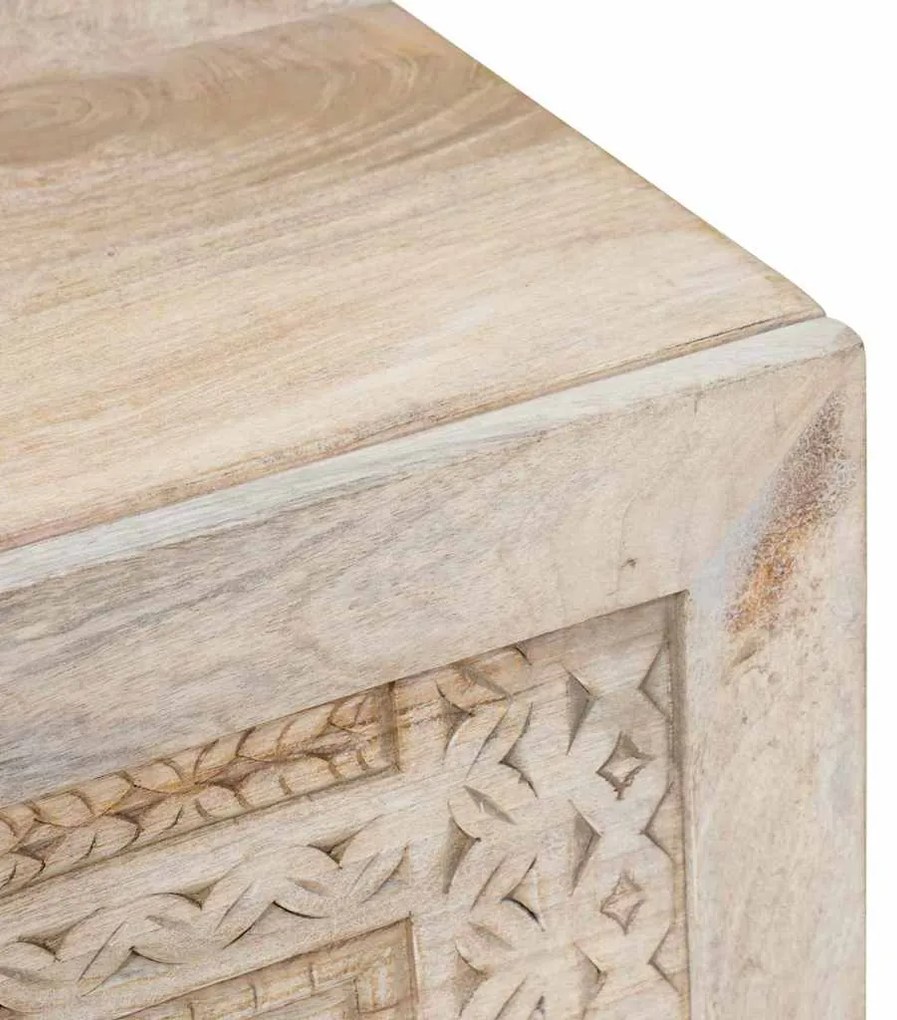 vidaXL Τραπεζάκι σαλονιού Μπεζ 100 x 54 x 40 εκ Μασίφ ξύλο μάνγκο
