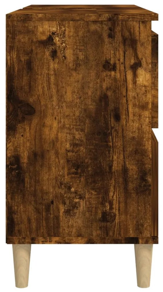 vidaXL Ντουλάπι Νιπτήρα Καπνιστή Δρυς 80x33x60 εκ. Επεξεργ. Ξύλο