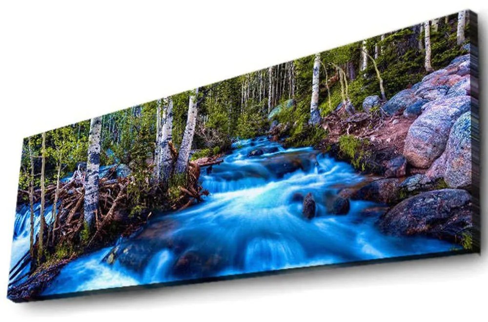 Πίνακας Καμβάς Με Φως Led 239SHN3262 90x30cm Multi Wallity Οριζόντιοι Ξύλο, Καμβάς