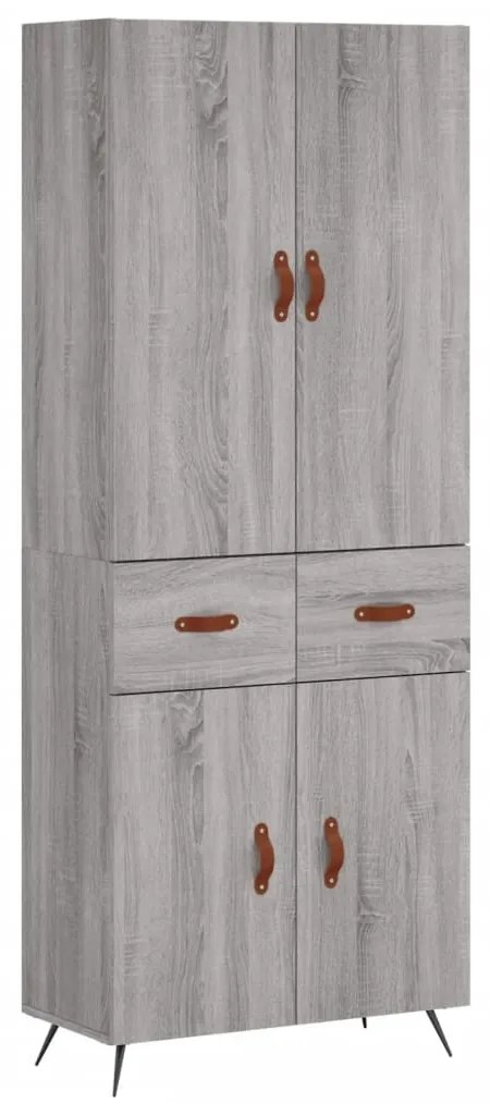 vidaXL Ντουλάπι Γκρι Sonoma 69,5 x 34 x 180 εκ. Επεξεργασμένο Ξύλο