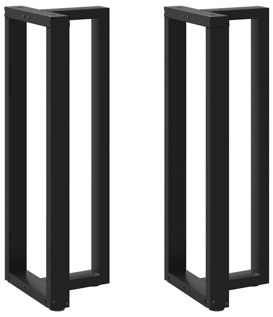 Πόδια Τραπεζιού Μπαρ σε Σχήμα Τ, 2 τεμ. Μαύρο, Ατσάλι 40x35x(110-111) εκ.