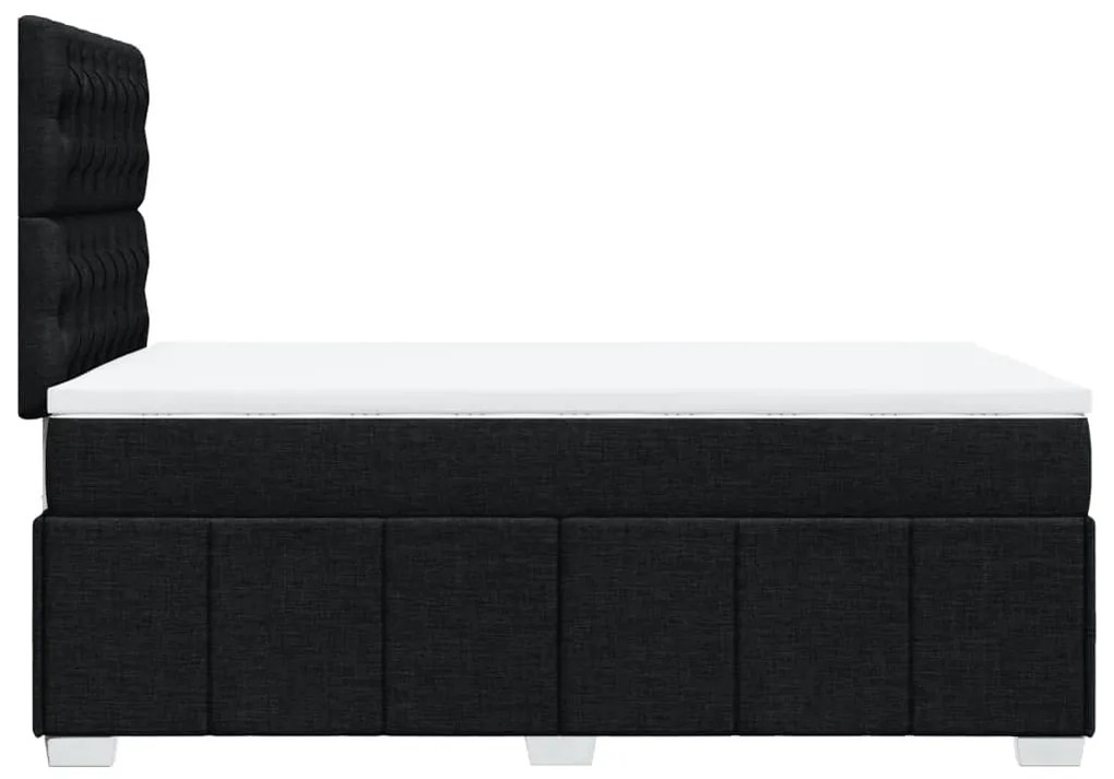 vidaXL Κρεβάτι Boxspring με Στρώμα Μαύρο 120x200 εκ. Υφασμάτινο