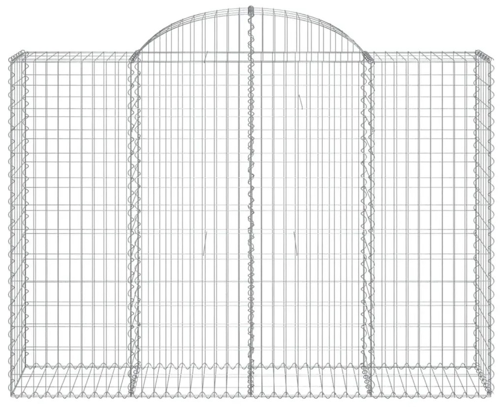 Συρματοκιβώτια Τοξωτά 25 τεμ. 200x50x140/160 εκ. Γαλβαν. Ατσάλι - Ασήμι