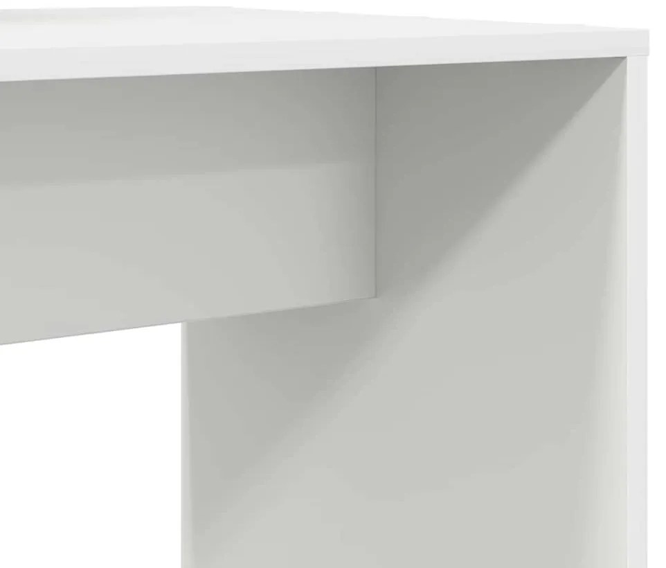 vidaXL Γραφείο με ράφι Λευκό 138.5 x 55 x 143 εκ Επεξεργασμένο ξύλο