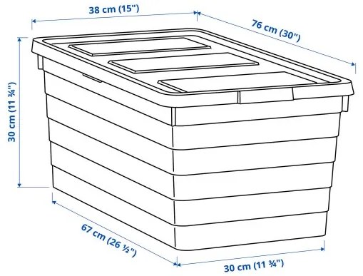 SOCKERBIT κουτί αποθήκευσης με καπάκι, 38x76x30 cm 405.220.88