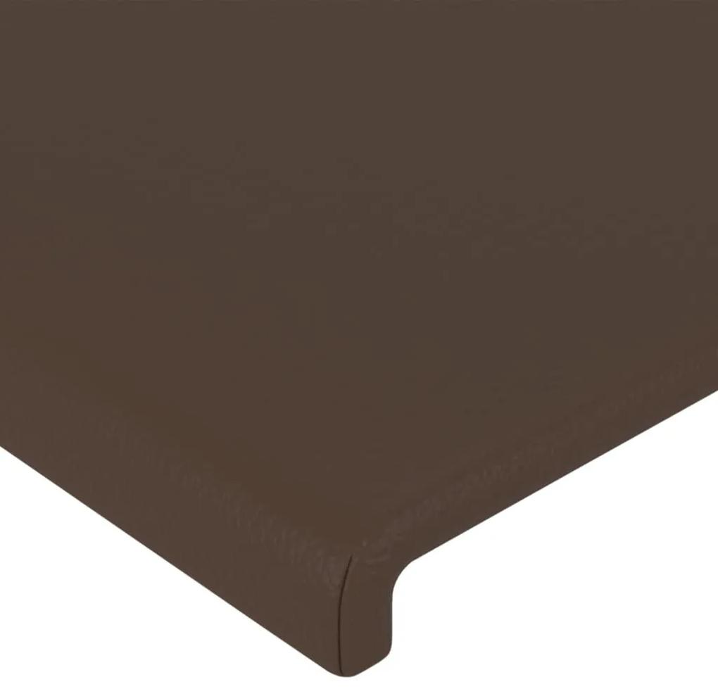 Πλαίσιο Κρεβατιού με Κεφαλάρι Καφέ 140x190 εκ. Συνθετικό Δέρμα - Καφέ