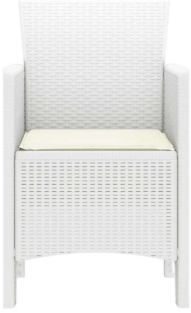 vidaXL Καρέκλα Κήπου 4 pcs Λευκό 53 x 49 x 85 εκ. PP