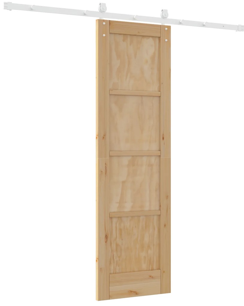 vidaXL Συρόμενη Πόρτα με Σετ Εξαρτημάτων 61x198.5 cm Στέρεο Ξύλο Πεύκο