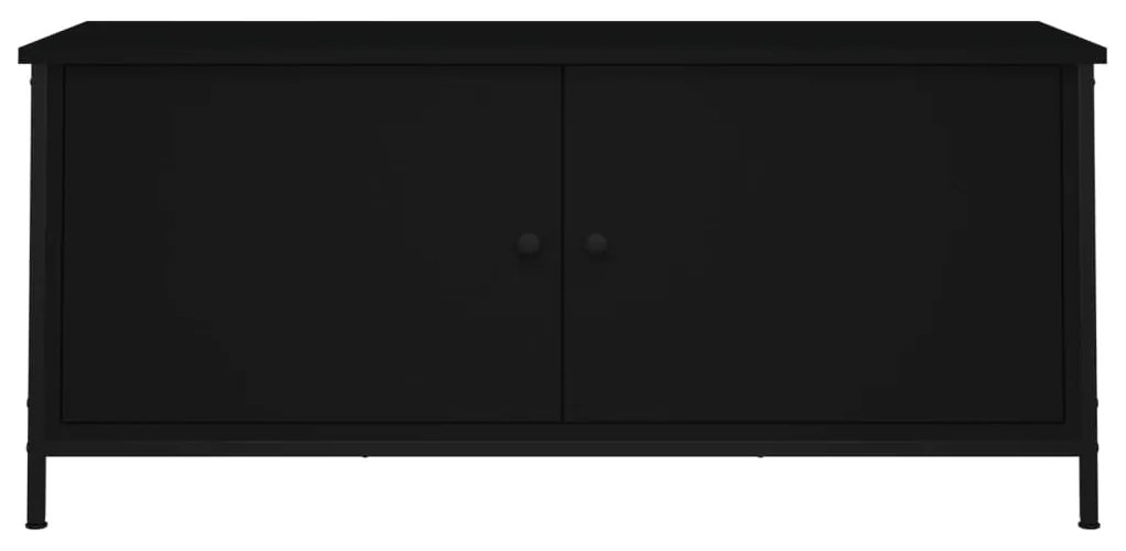 vidaXL Έπιπλο Τηλεόρασης με Πόρτες Μαύρο 102x35x45 εκ. Επεξεργ. Ξύλο