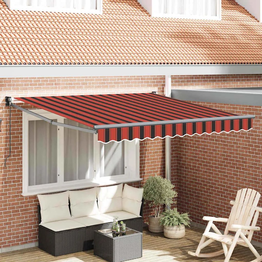 vidaXL Σκηνίτσα Αναδιπλούμενη Striped Πορτοκαλί, Καφέ 300 x 250 εκ