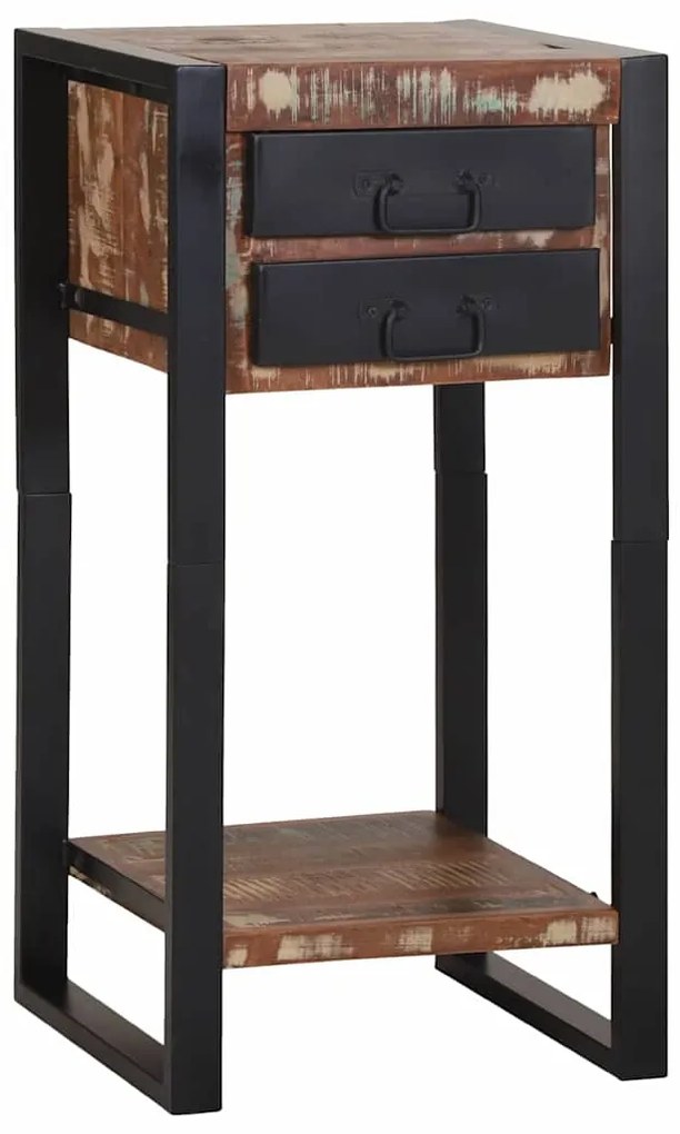 vidaXL End Table Πολύχρωμο 40 x 40 x 80 cm Στερεό ανακτημένο ξύλο