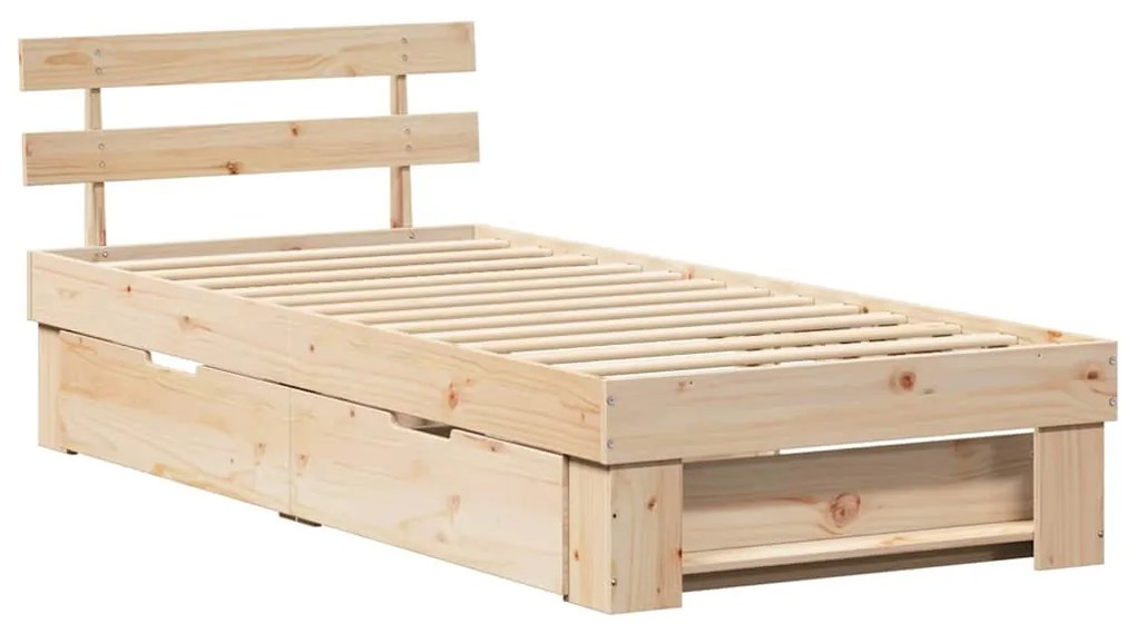 vidaXL Σκελετός Κρεβατιού Καφέ 100 x 200 cm Μασίφ ξύλο πεύκου