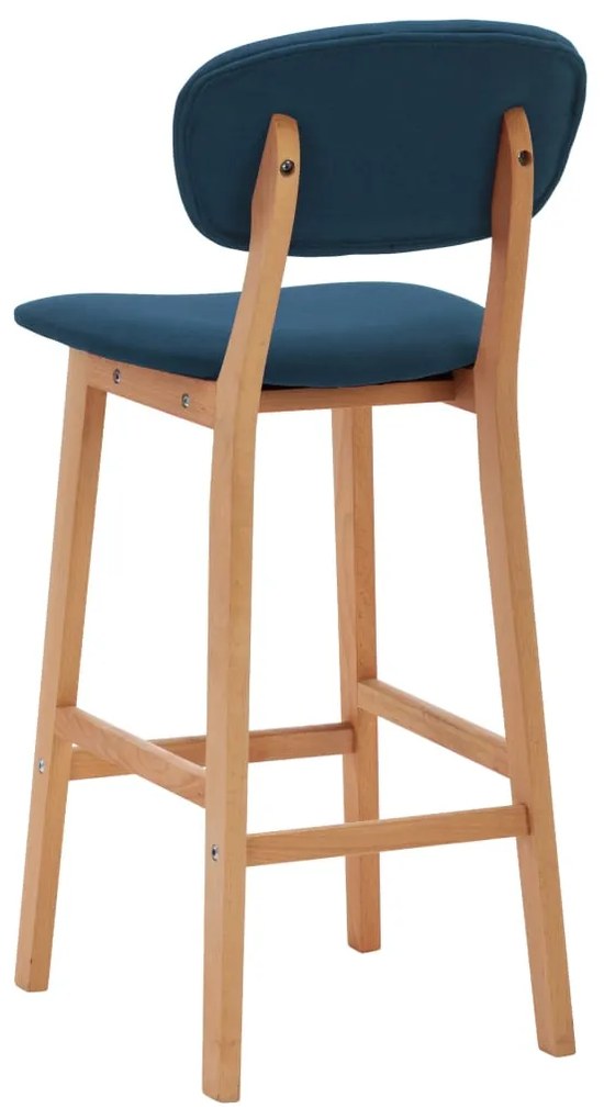 vidaXL Σκαμπό Μπαρ 2 τεμ. Μπλε Υφασμάτινα