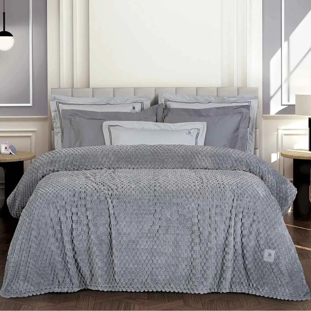 Κουβέρτα Fleece Υπέρδιπλη (220x240) Greenwich Polo Club Essential 3476 Grey