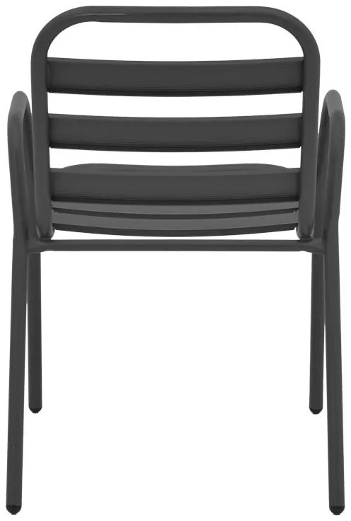 Καρέκλα - Πολυθρόνα Sussie στοιβαζόμενη ανθρακί μέταλλο με φέτες αλουμινίου 45x62x76 εκ. 45x62x76 εκ.