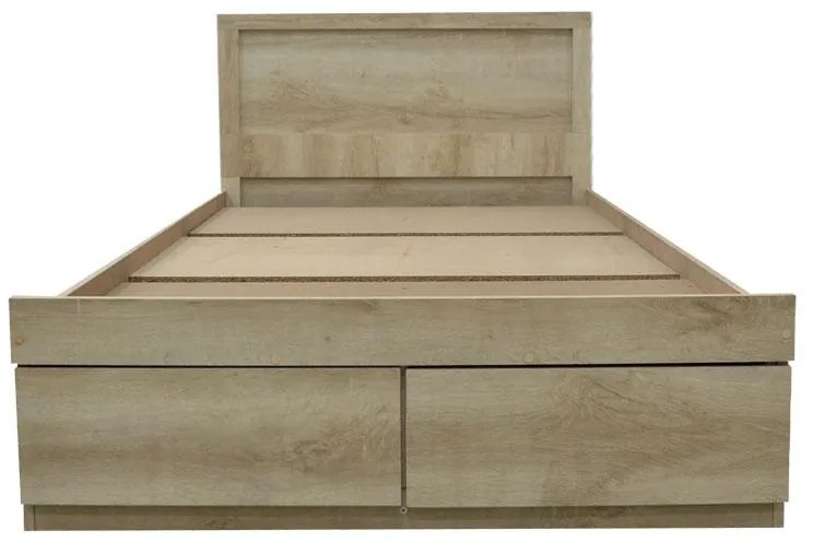 Κρεβάτι μονό Nalos με συρτάρι castillo-oak 100x200εκ 105x205x80 εκ.