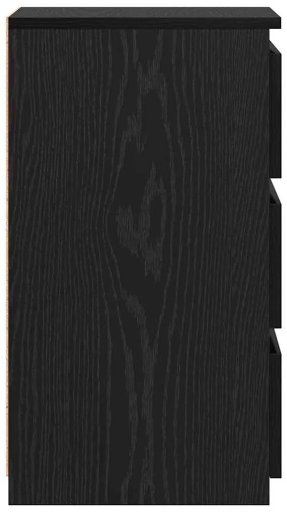 vidaXL Κομοδίνο 2 pcs Μαύρη Οξυά 40 x 35 x 62,5 εκ. Επεξεργασμένο ξύλο