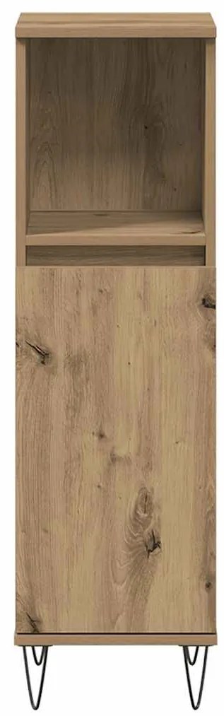 vidaXL Ντουλάπι μπάνιου Δρυς τεχνίτης 30x30x100 cm Κατασκευασμένο ξύλο