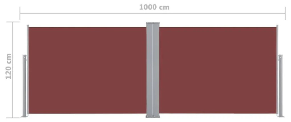 Σκίαστρο Πλαϊνό Συρόμενο Καφέ 120 x 1000 εκ. - Καφέ