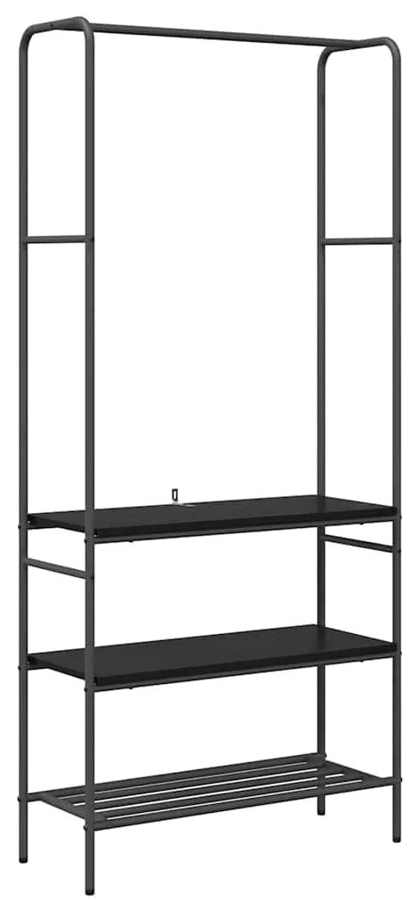 vidaXL Ράφι ρούχων με ράφια Μαύρη δρυς 77 x 30 x 171 εκ