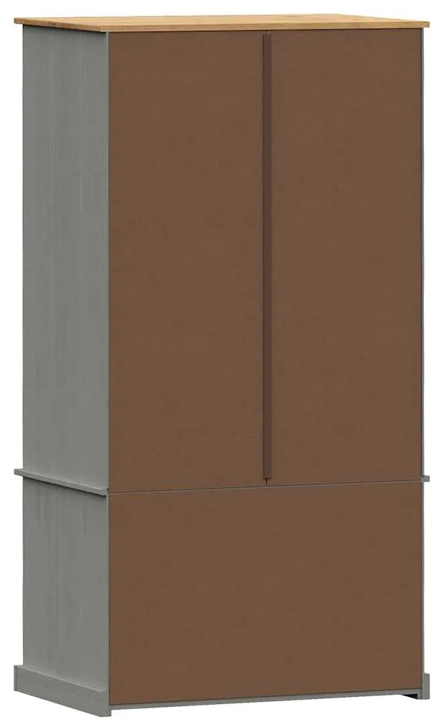 vidaXL Ντουλάπα VIGO Γκρι 90 x 55 x 170 εκ. από Μασίφ Ξύλο Πεύκου