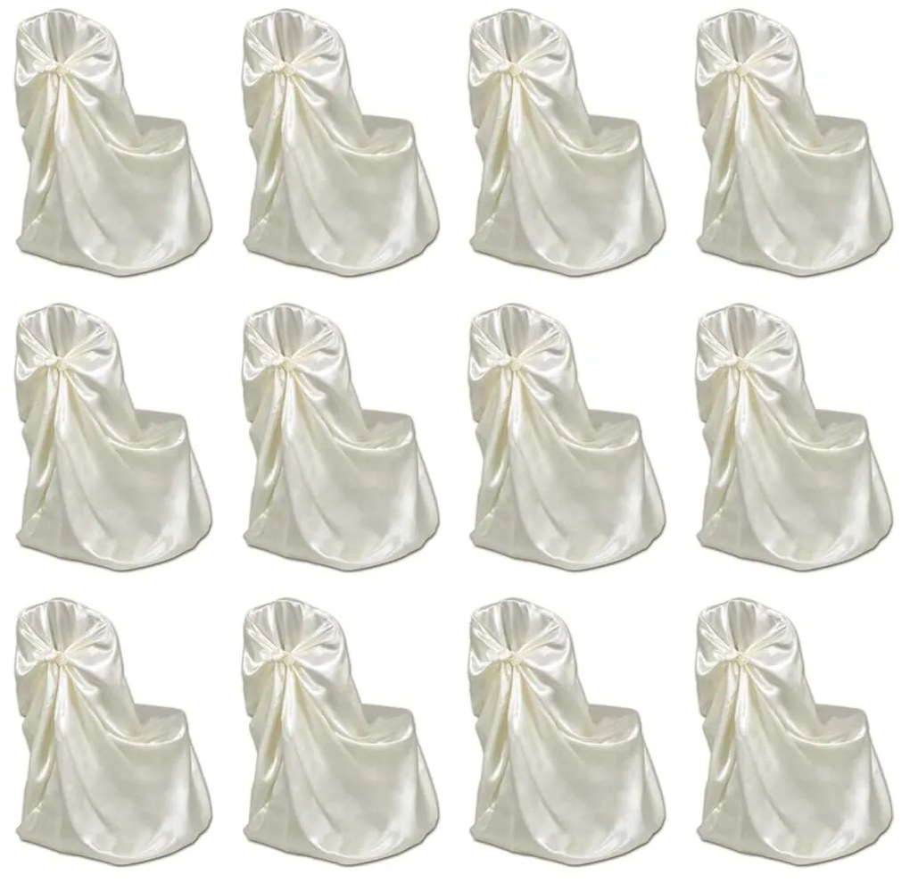 vidaXL Καλύμματα Καρέκλας για Δεξιώσεις Γάμου 12 τεμ. Κρεμ
