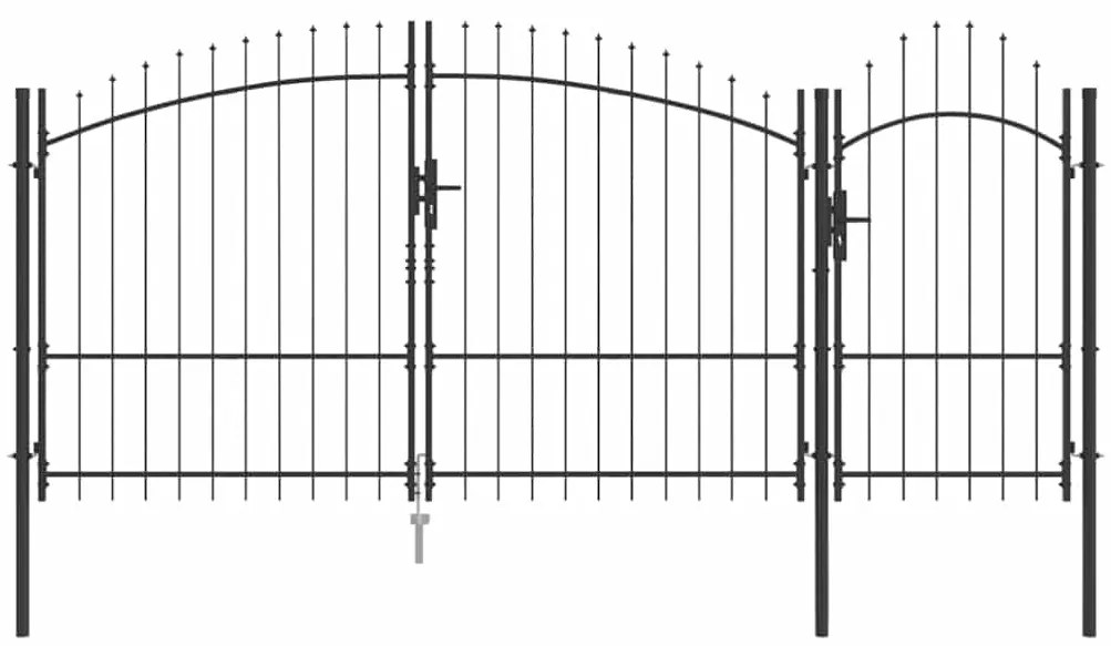 vidaXL Πύλη Κήπου Μαύρο 195 x 400 εκ
