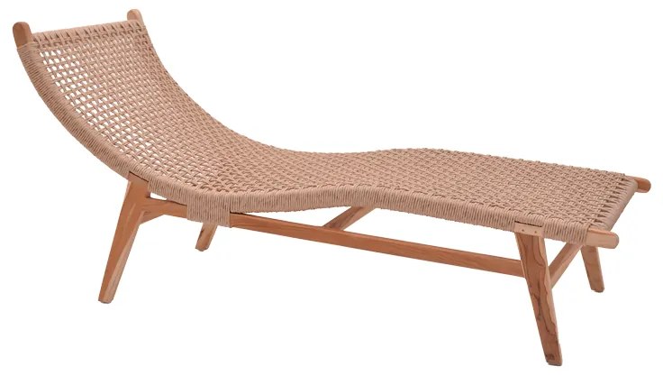 Intrahome Ξαπλώστρα Rebelise Intrahome σκελετός teak ξύλο και pe σχοινί σε φυσική απόχρωση 60x180x85εκ | SKU: INTRAPA-447111132