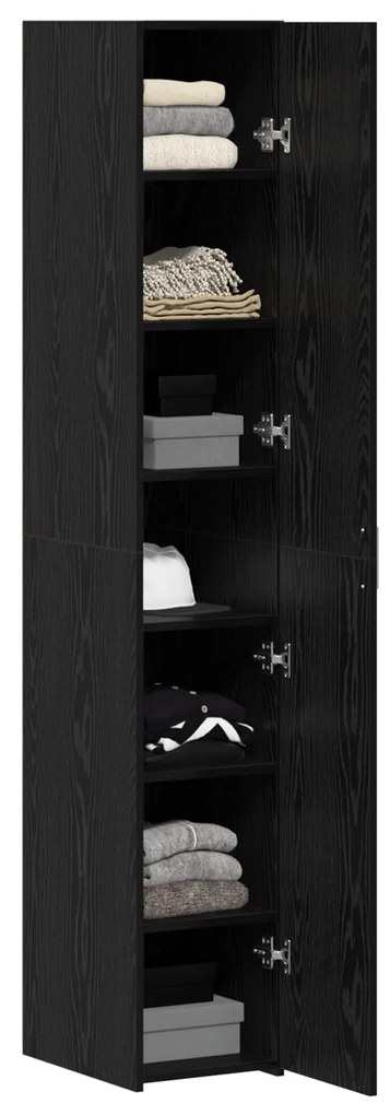 vidaXL Υψηλό Ντουλάπι Μαύρο Ξύλο 30x42.5x185 εκ. Μοριοσανίδα